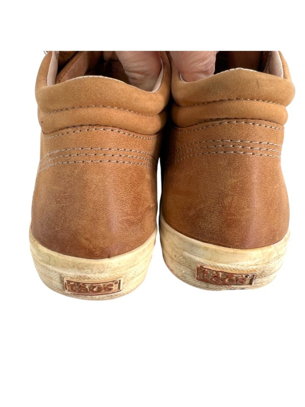 Taos Winner Leather High-Top Comfort Sneakers Side Zipper Cognac Brown Size 7.5 - Picture 6 of 14